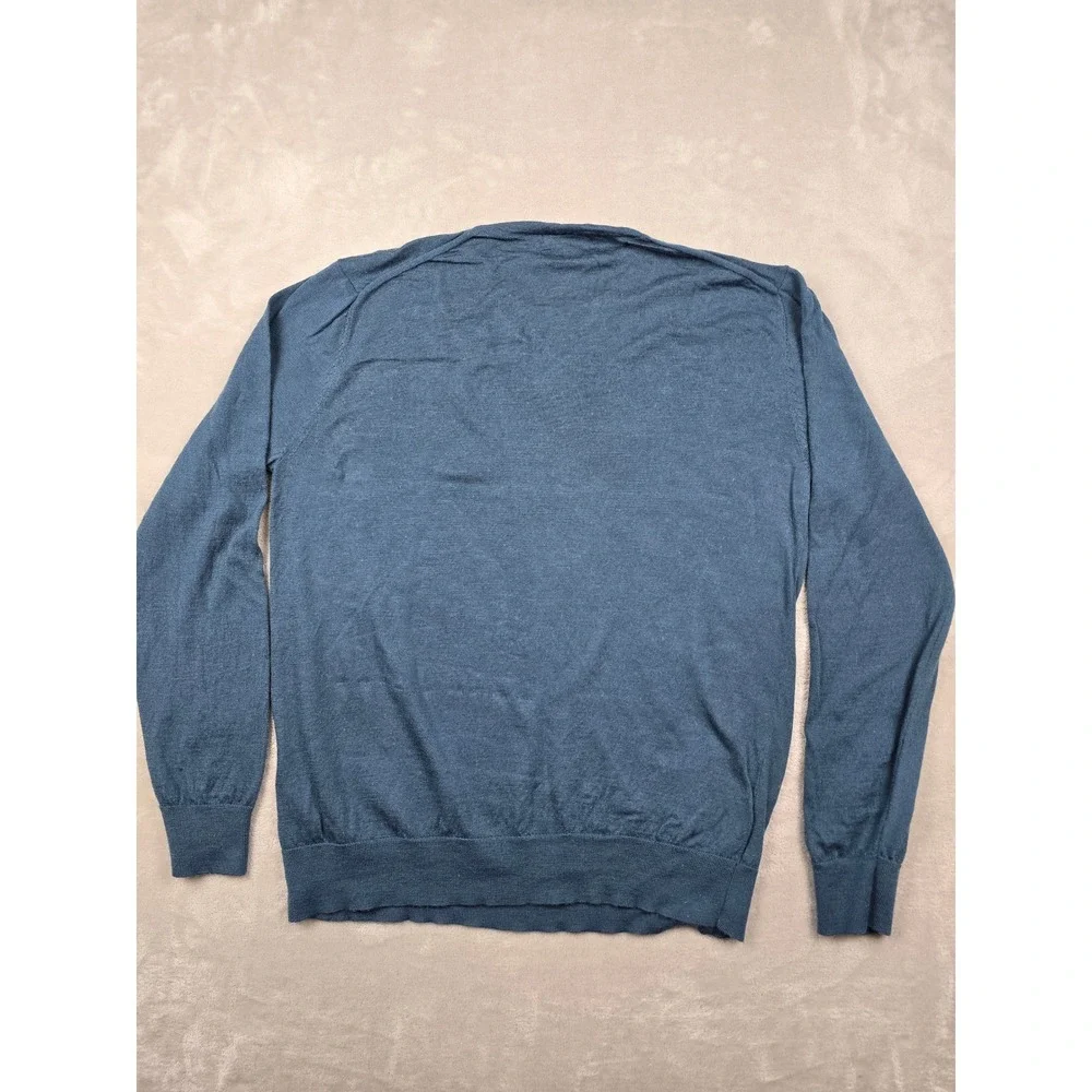 Banana Republic Sweater Mens XL Blue 100% Merino‎ Wool Long Sleeve Base Layer